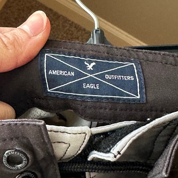 American Eagle Outfitters Men's Small Drawstring Swim Trunks Black Grey Red - Picture 7 of 10